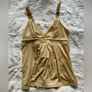 Babydoll Top, Gold, Y2K style